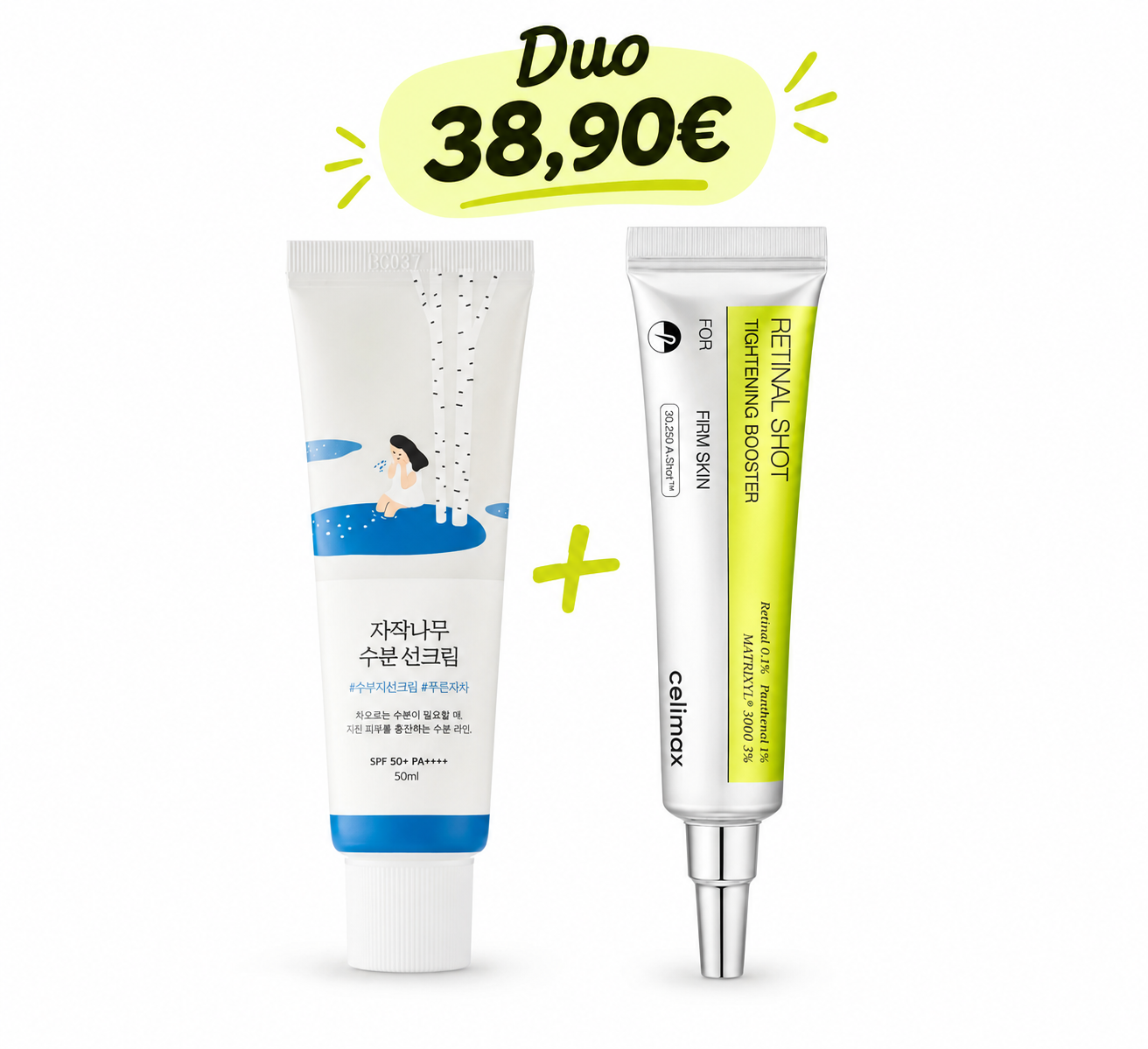 Routine Protection & Fermeté — Round Lab Crème Solaire + Celimax Booster Rétinal